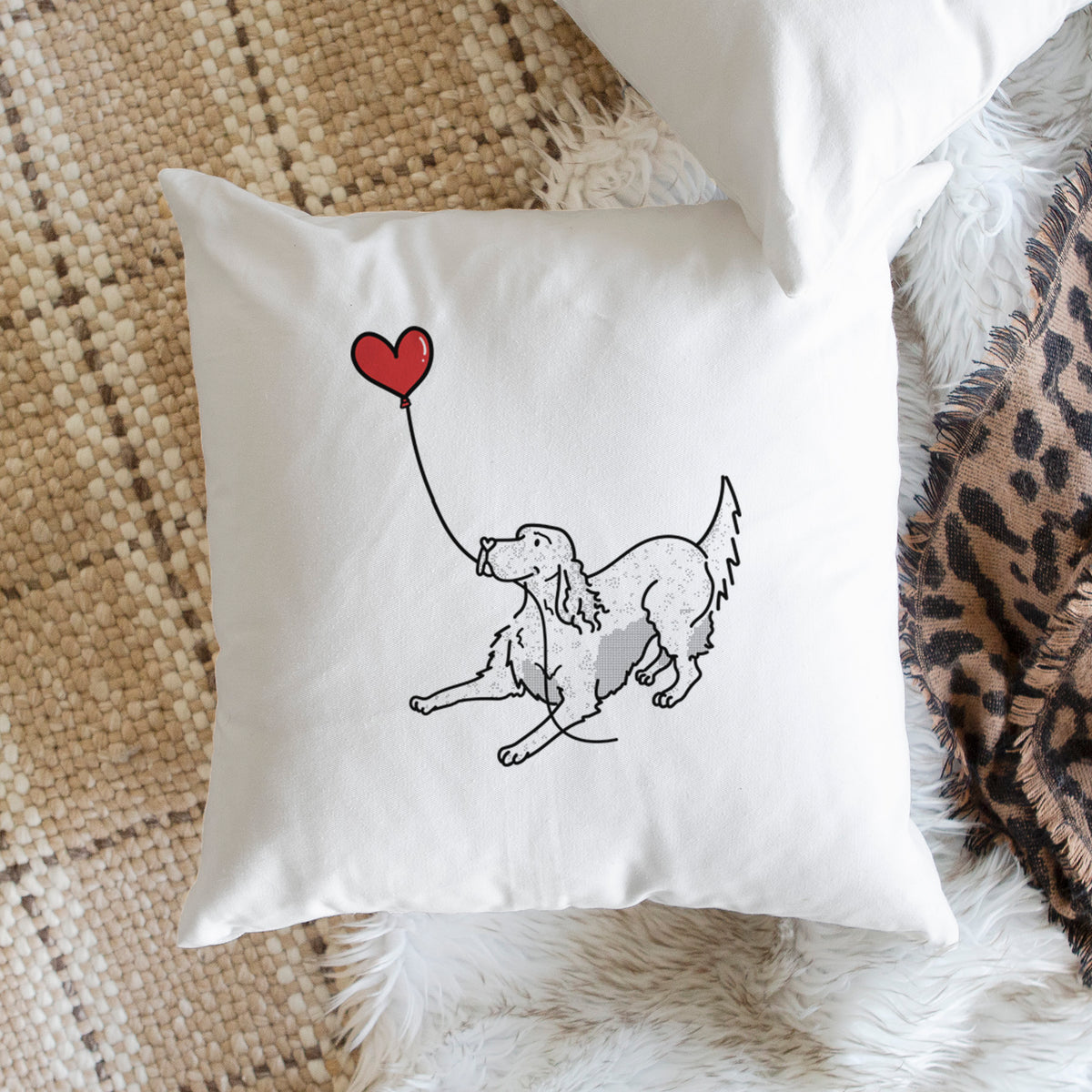 English Setter Heart String - Throw Pillow Cover