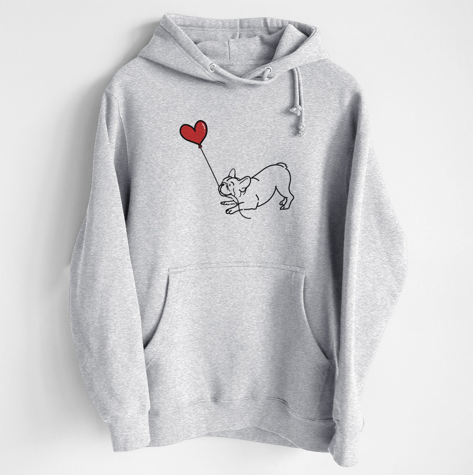 Frenchie Heart String - Heavyweight Fleece Hoodie