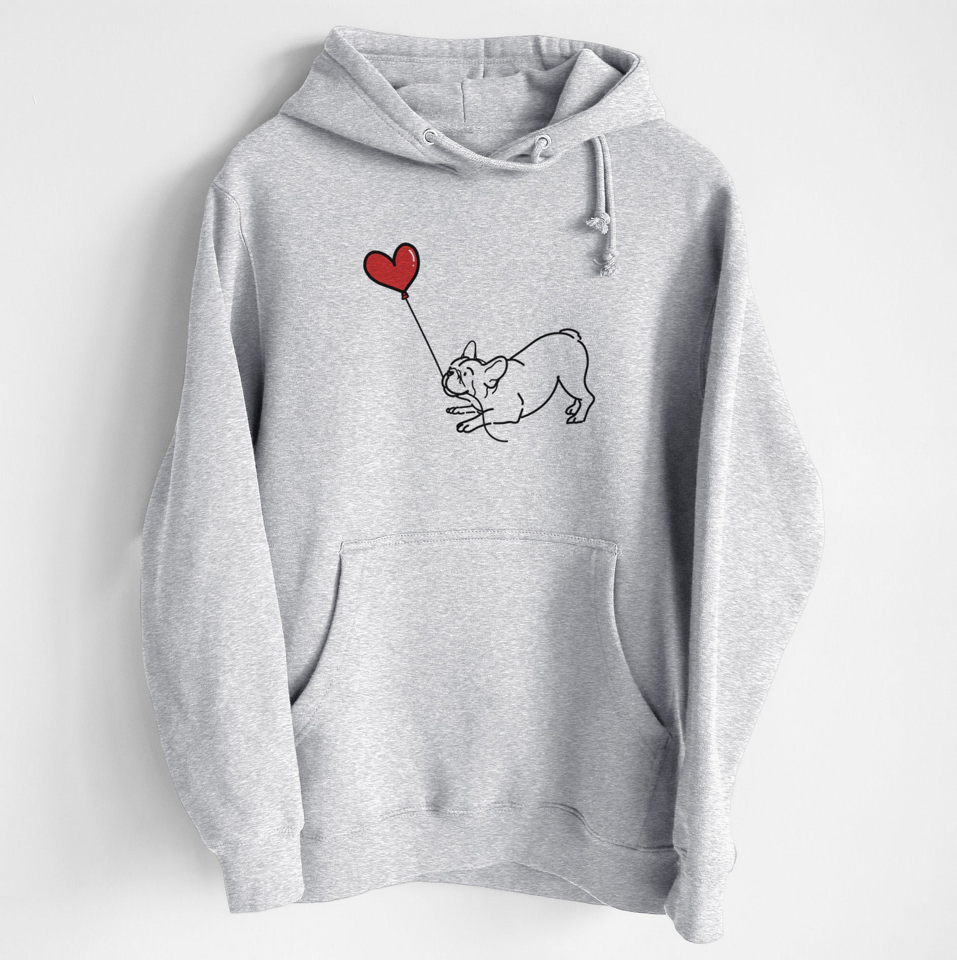 Frenchie Heart String - Heavyweight Fleece Hoodie