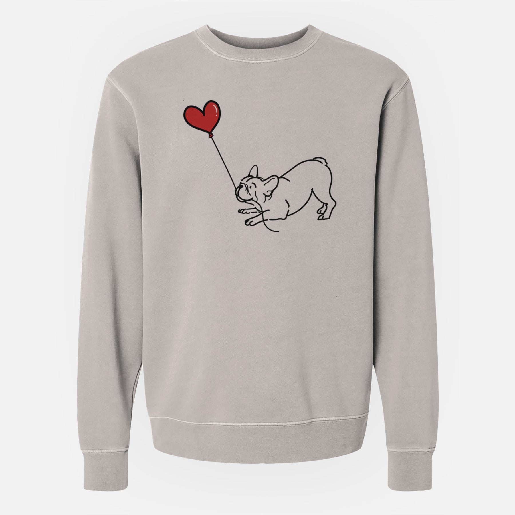 Frenchie Heart String - Unisex Pigment Dyed Crew Sweatshirt