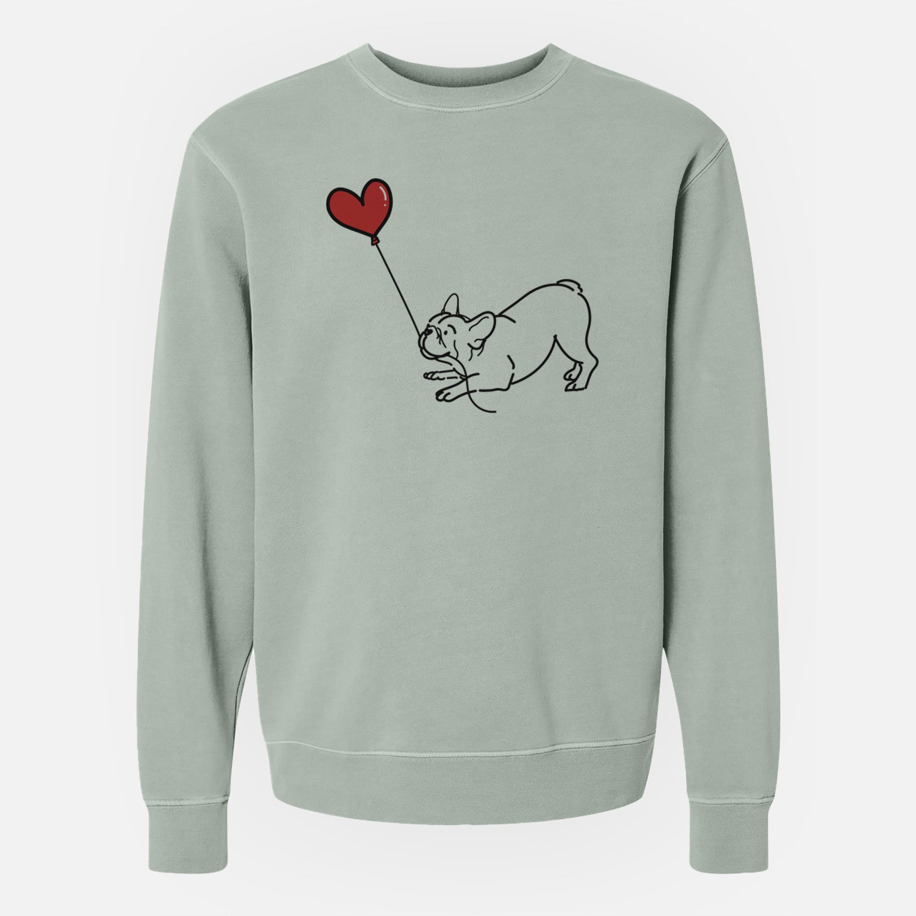 Frenchie Heart String - Unisex Pigment Dyed Crew Sweatshirt