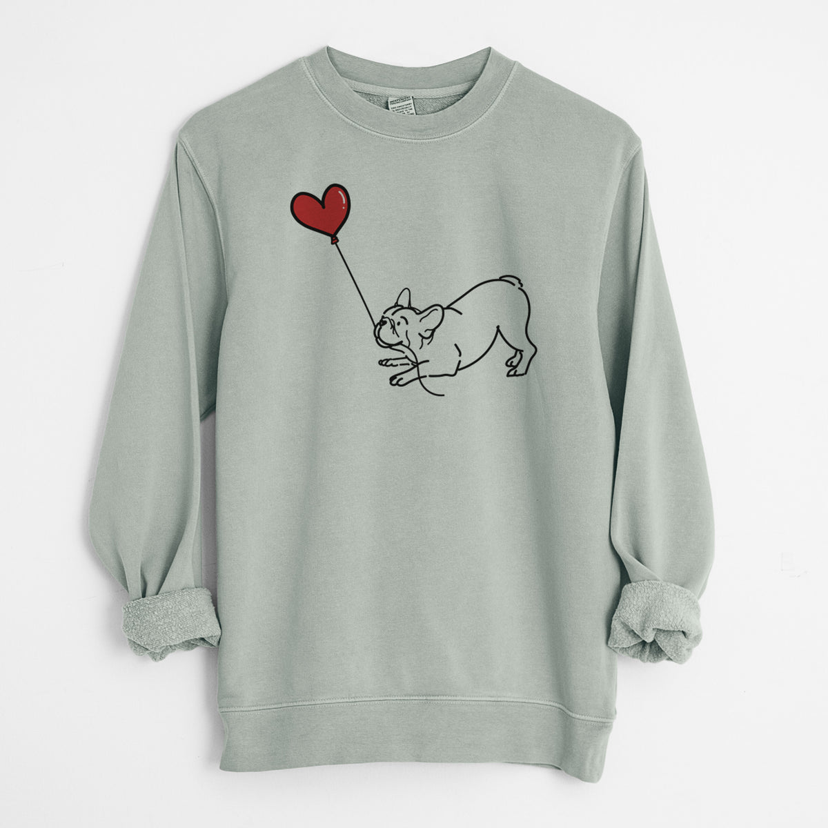 Frenchie Heart String - Unisex Pigment Dyed Crew Sweatshirt