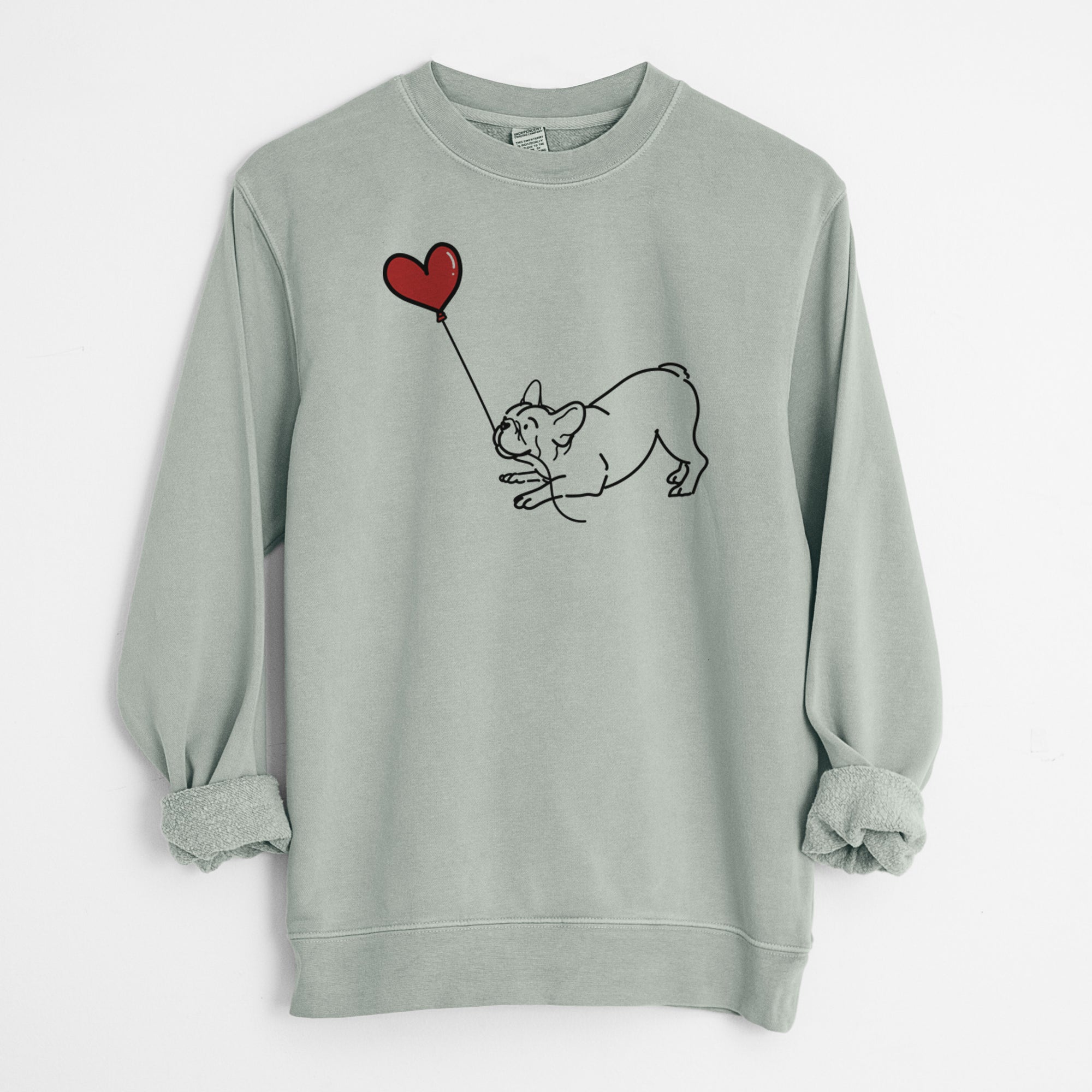 Frenchie Heart String - Unisex Pigment Dyed Crew Sweatshirt