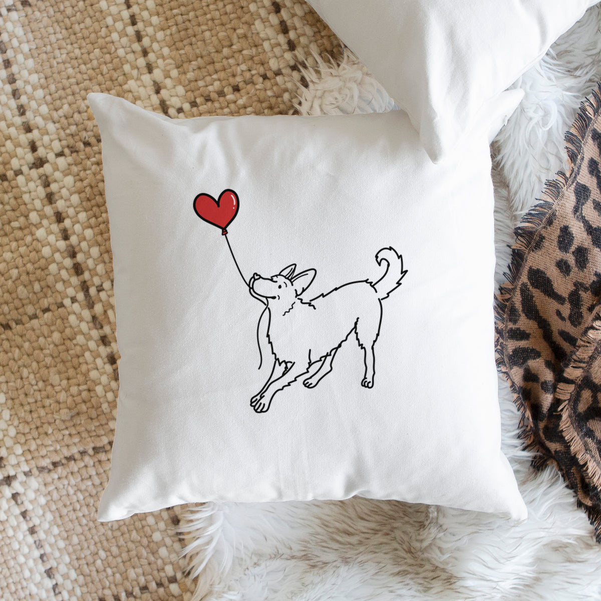 German Shepherd Heart String - Throw Pillow Cover