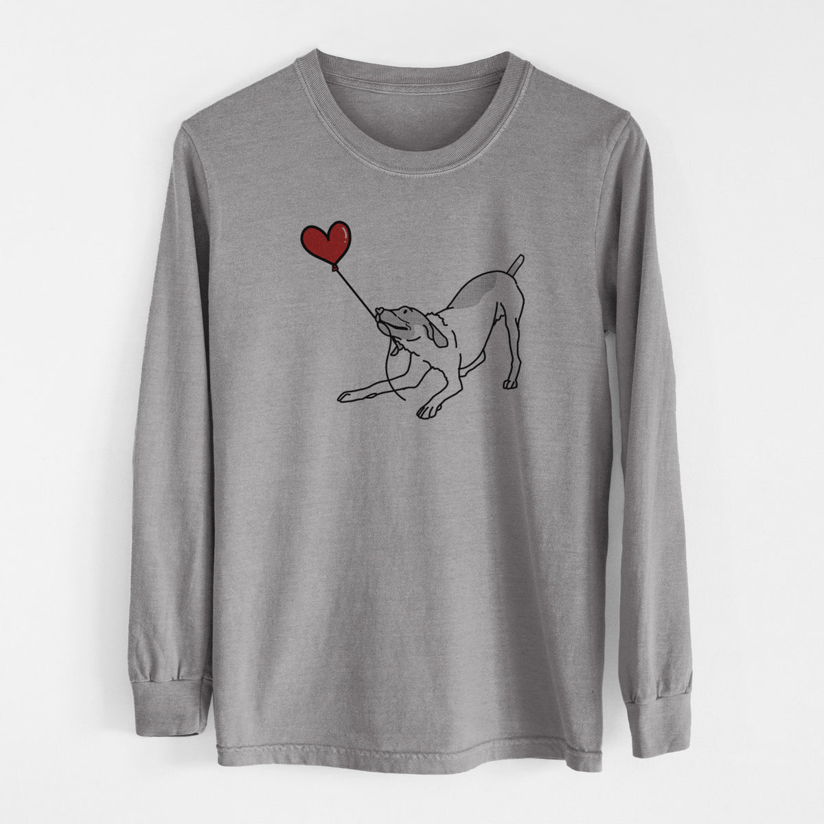 German Shorthaired Pointer Heart String - Men's Heavyweight 100% Cotton Long Sleeve