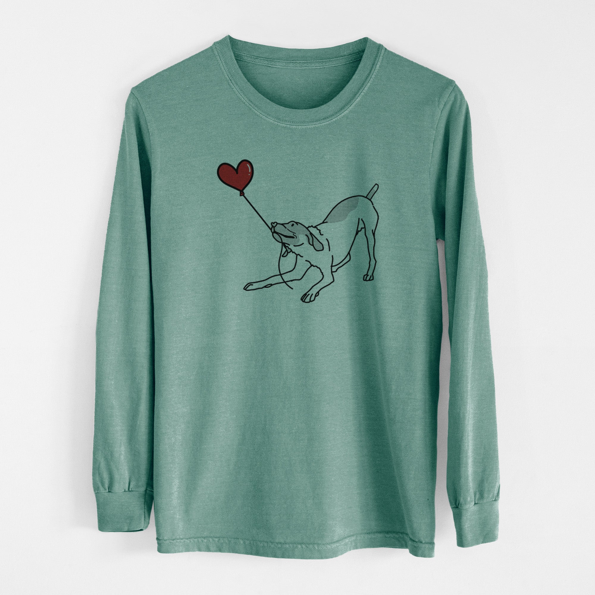 German Shorthaired Pointer Heart String - Men's Heavyweight 100% Cotton Long Sleeve