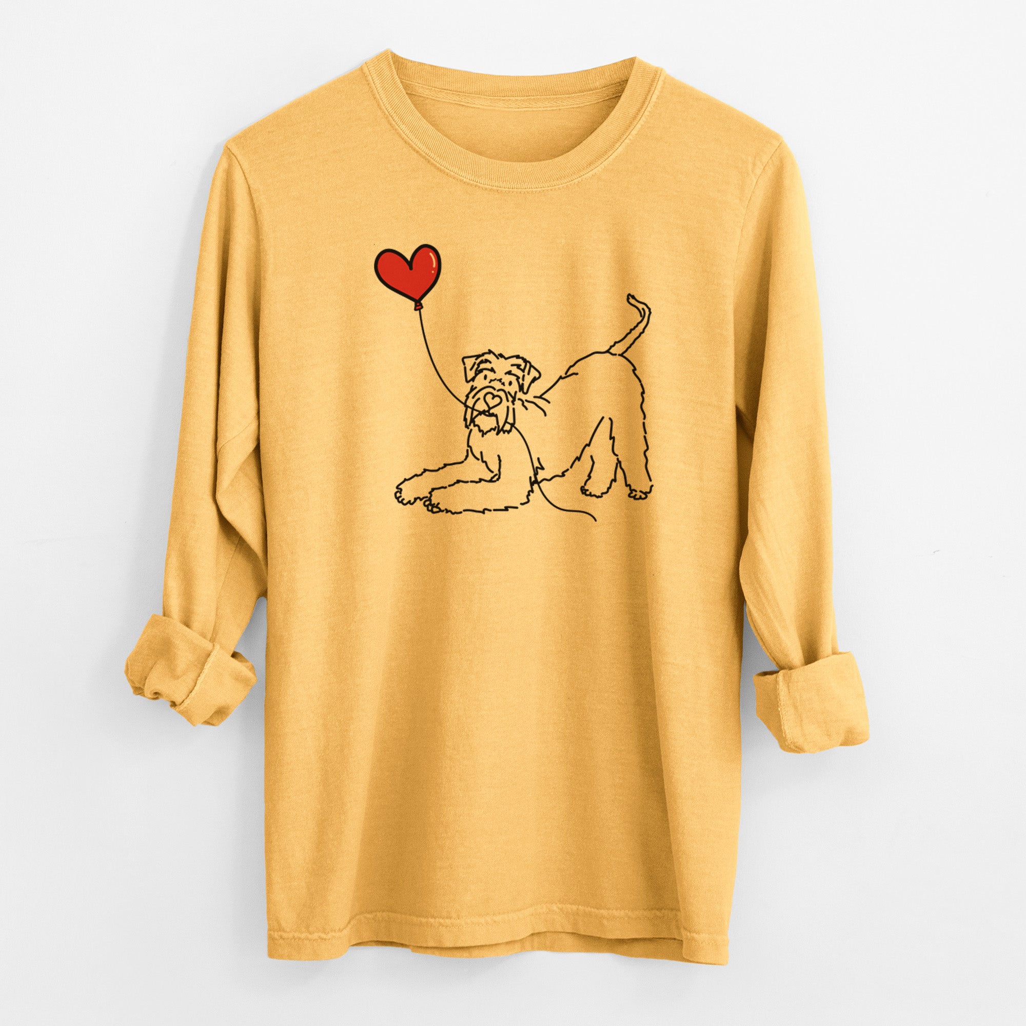 Giant Schnauzer Heart String - Men's Heavyweight 100% Cotton Long Sleeve