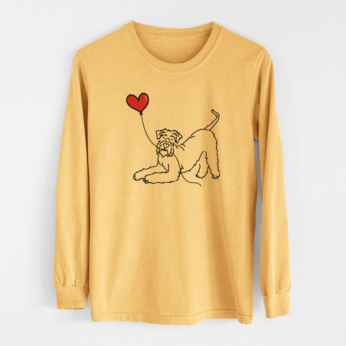 Giant Schnauzer Heart String - Men&#39;s Heavyweight 100% Cotton Long Sleeve