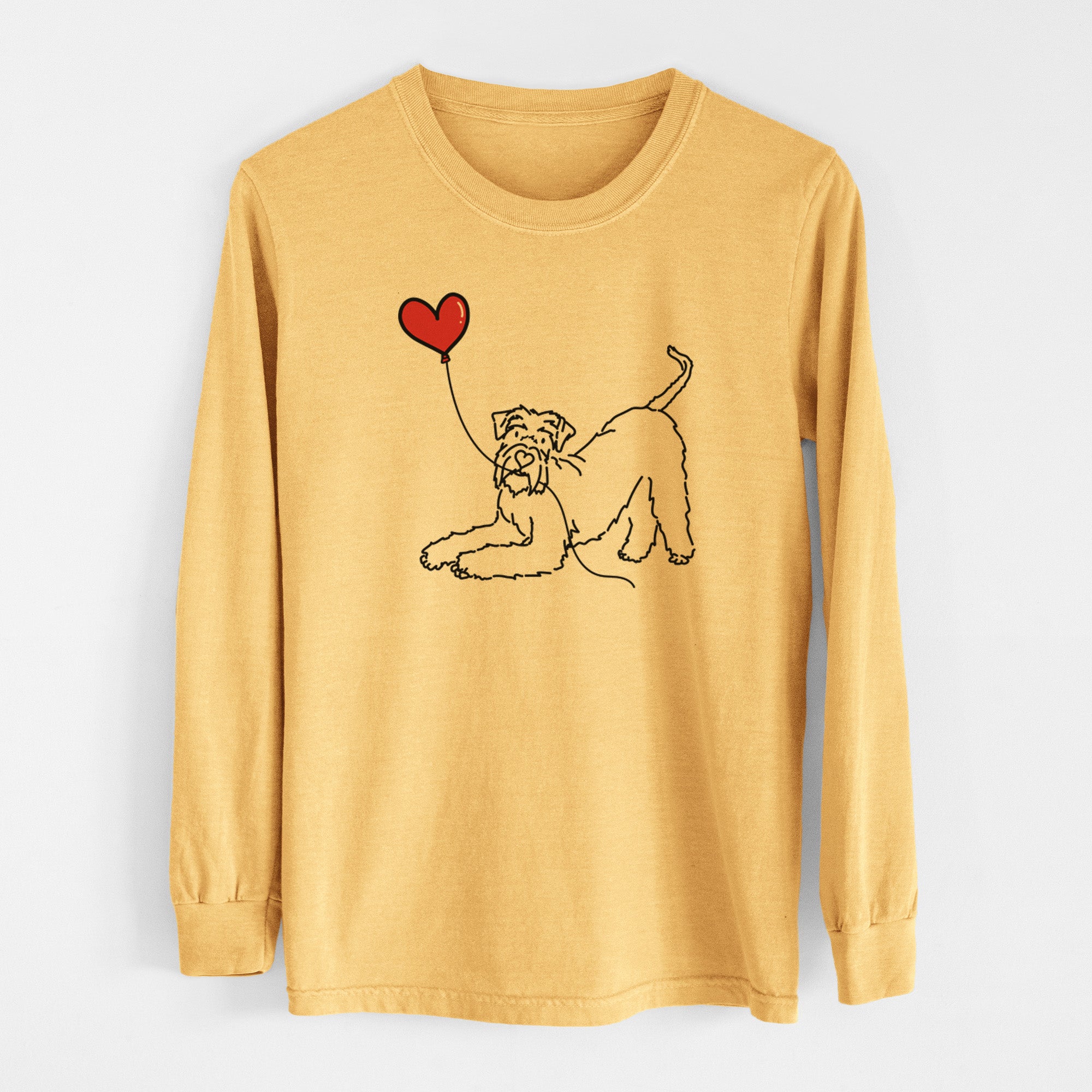 Giant Schnauzer Heart String - Men's Heavyweight 100% Cotton Long Sleeve