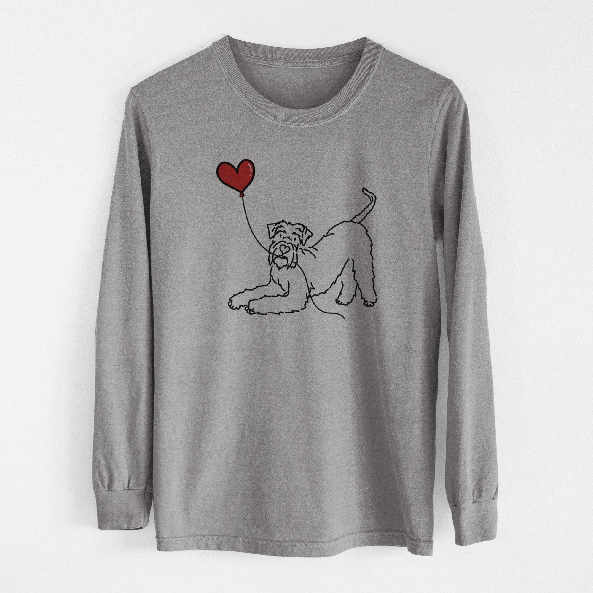 Giant Schnauzer Heart String - Men's Heavyweight 100% Cotton Long Sleeve