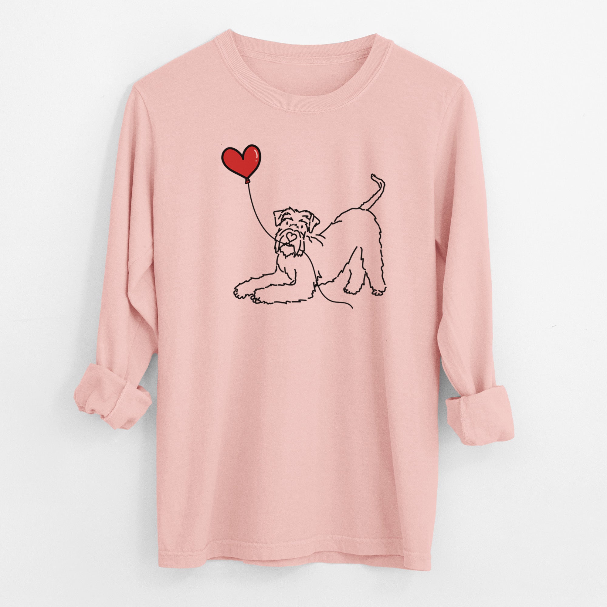 Giant Schnauzer Heart String - Men's Heavyweight 100% Cotton Long Sleeve