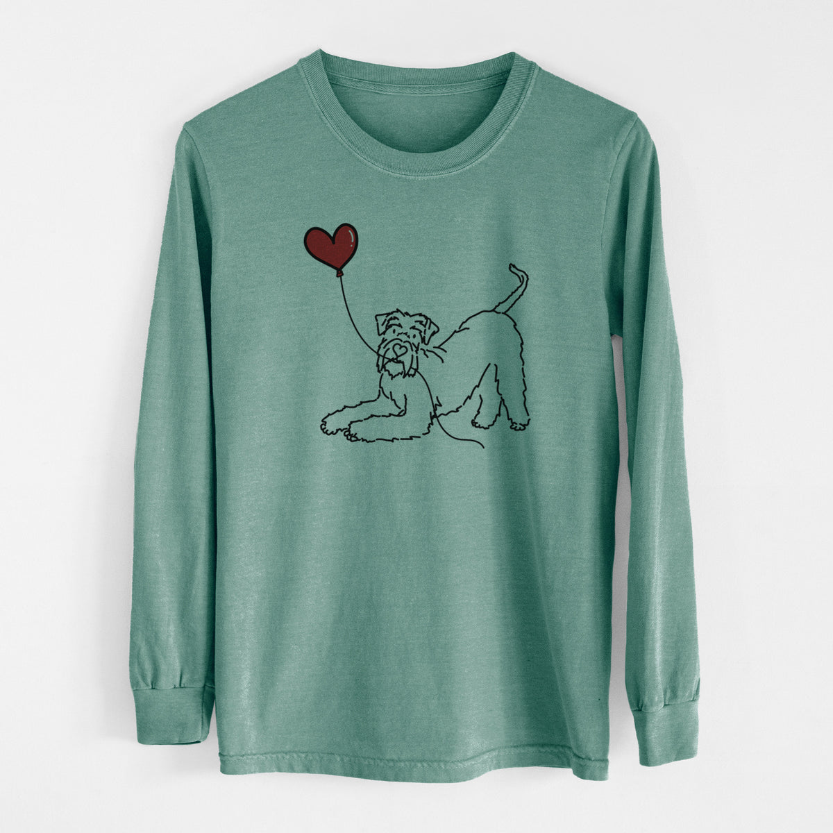 Giant Schnauzer Heart String - Men's Heavyweight 100% Cotton Long Sleeve