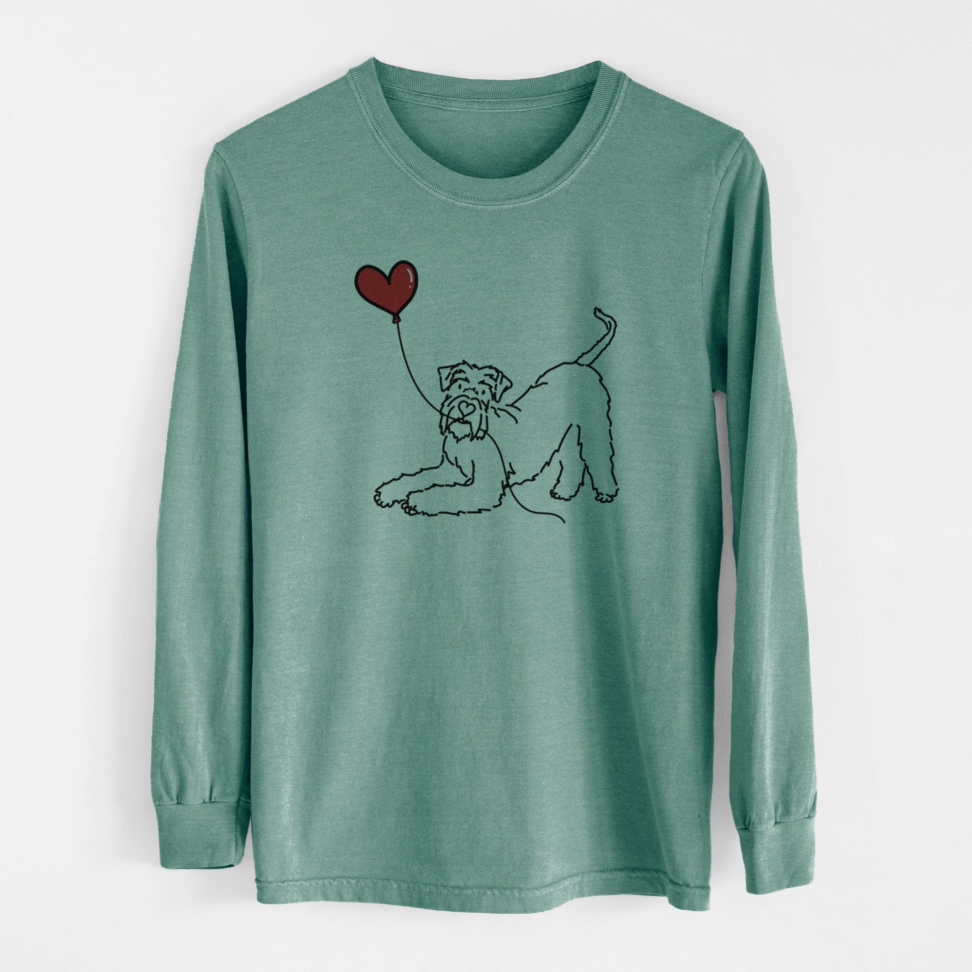 Giant Schnauzer Heart String - Men's Heavyweight 100% Cotton Long Sleeve