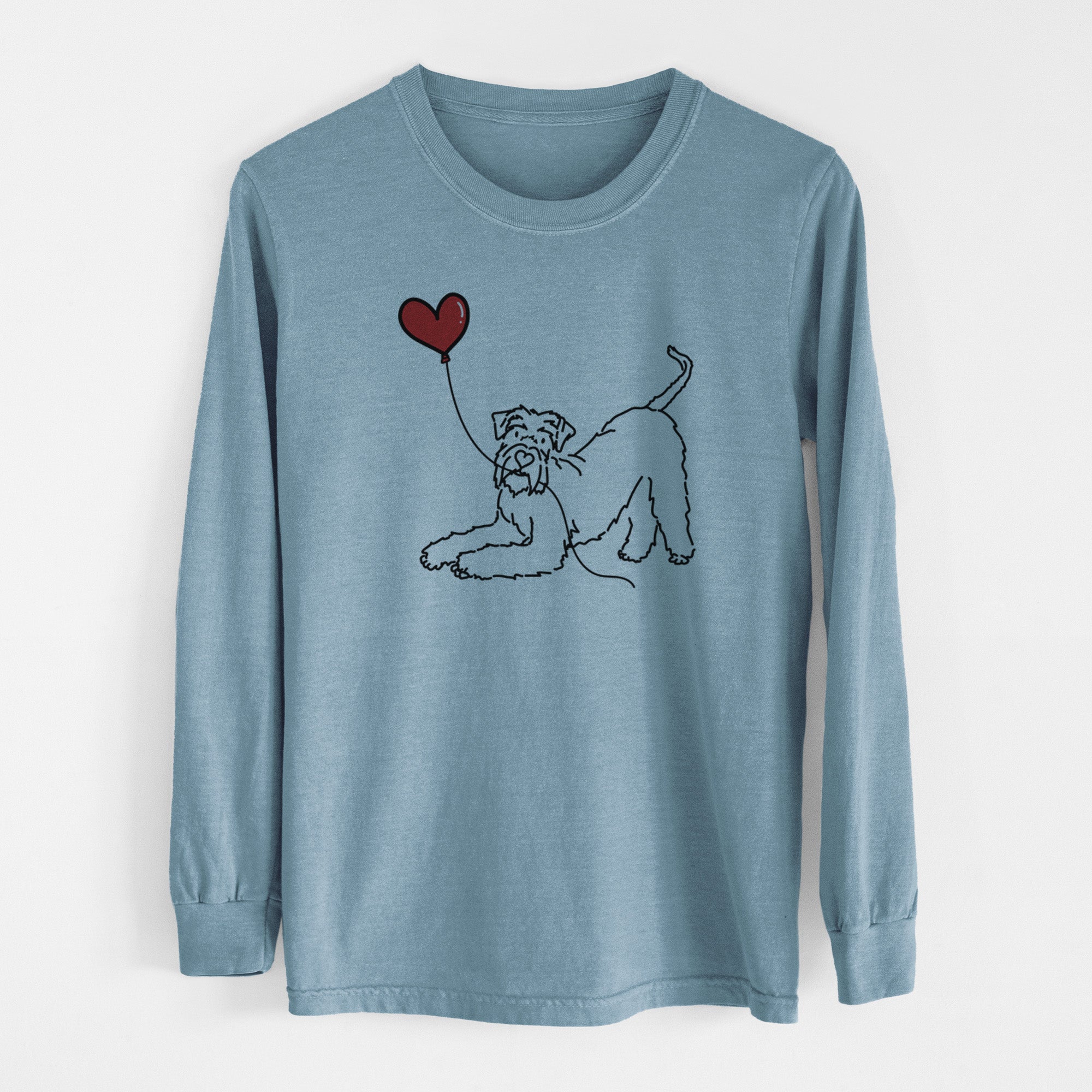 Giant Schnauzer Heart String - Men's Heavyweight 100% Cotton Long Sleeve