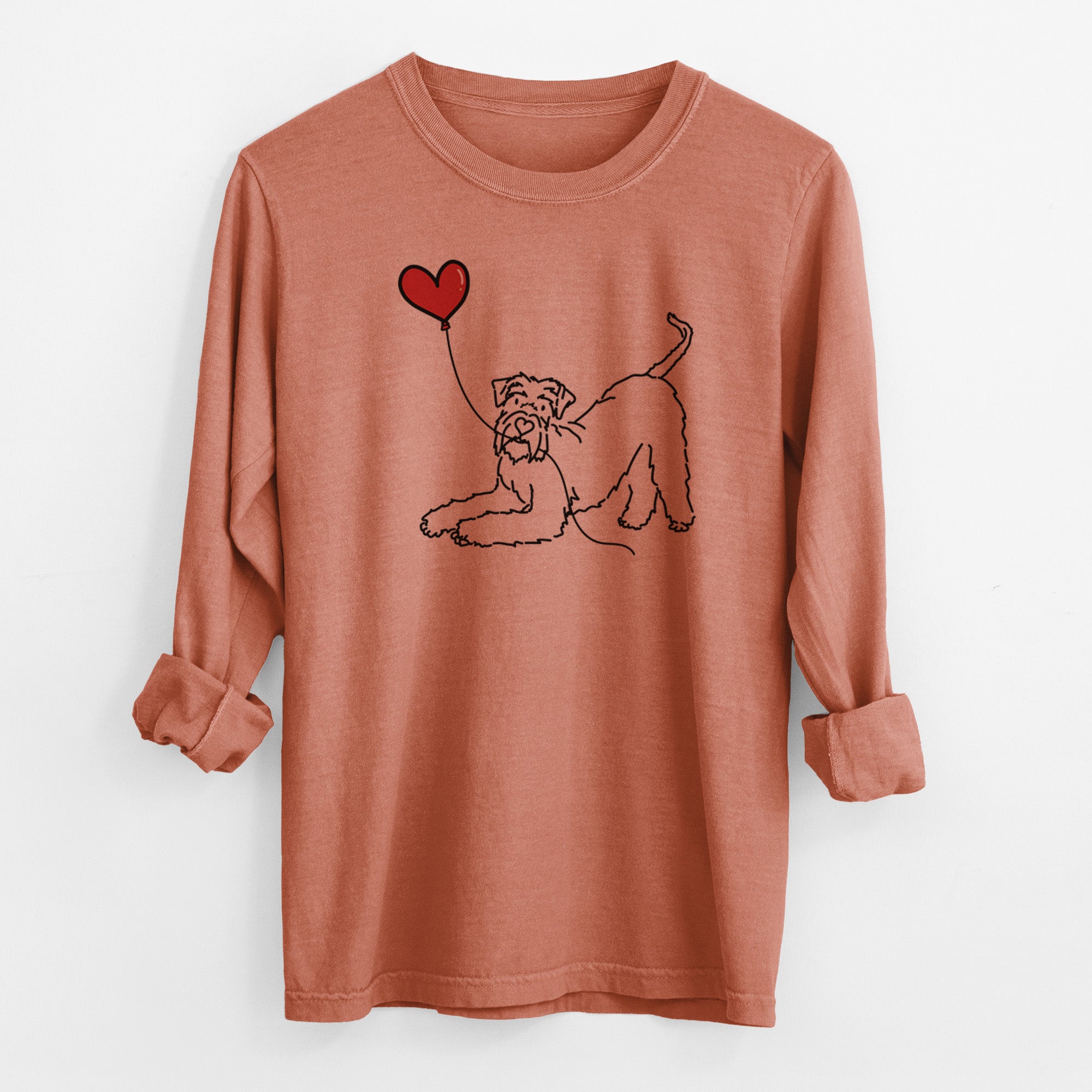 Giant Schnauzer Heart String - Men's Heavyweight 100% Cotton Long Sleeve