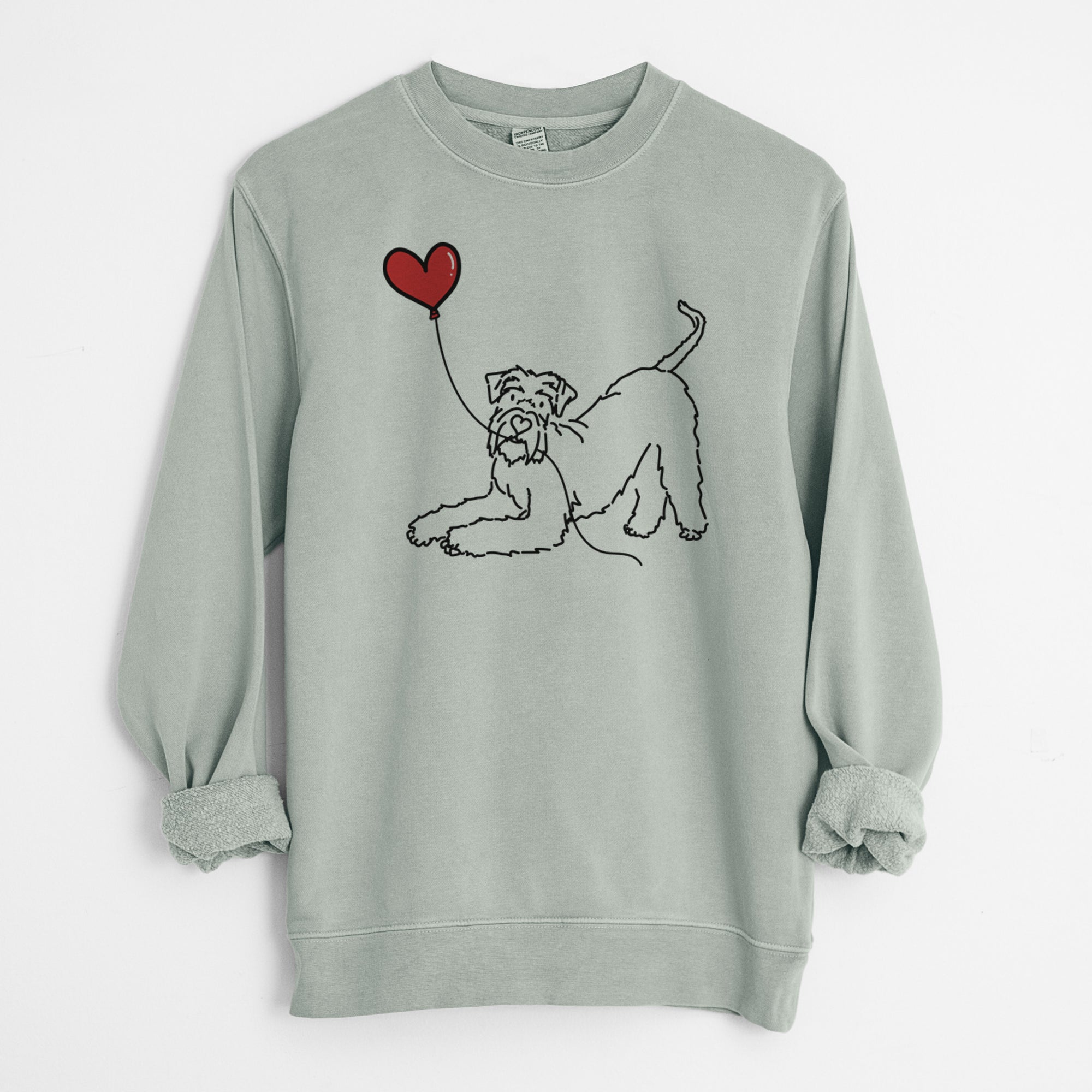 Giant Schnauzer Heart String - Unisex Pigment Dyed Crew Sweatshirt