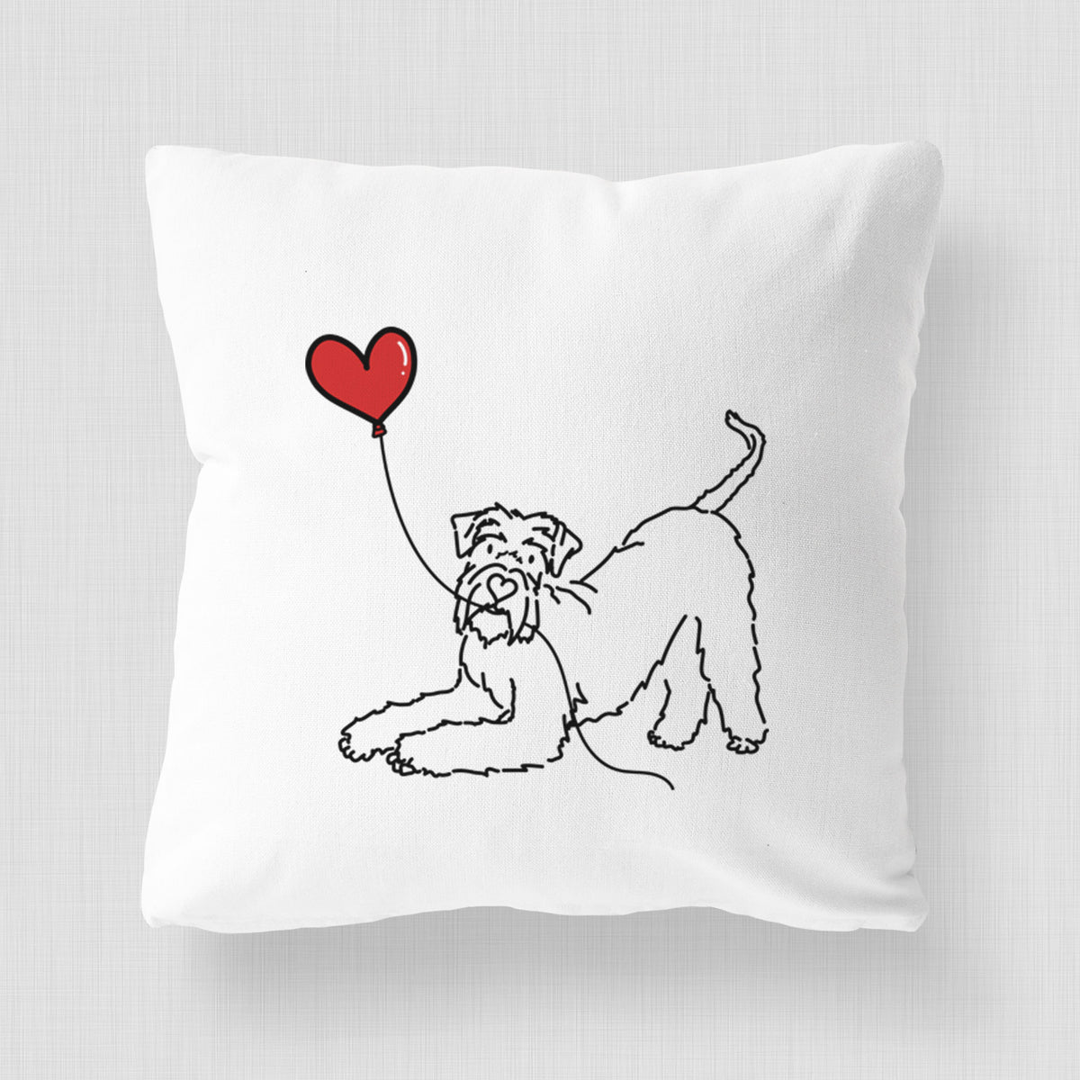 Giant Schnauzer Heart String - Throw Pillow Cover