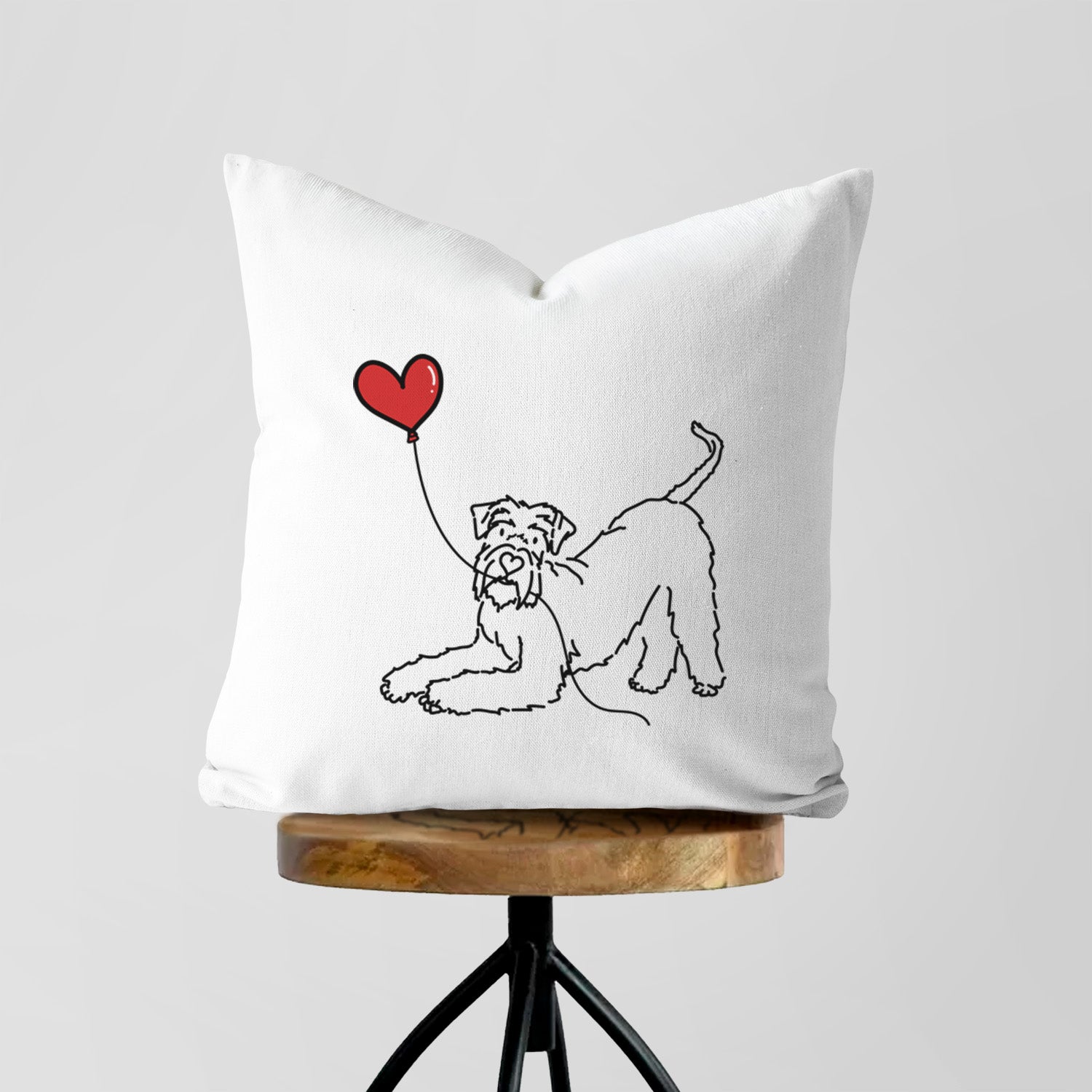 Giant Schnauzer Heart String - Throw Pillow Cover