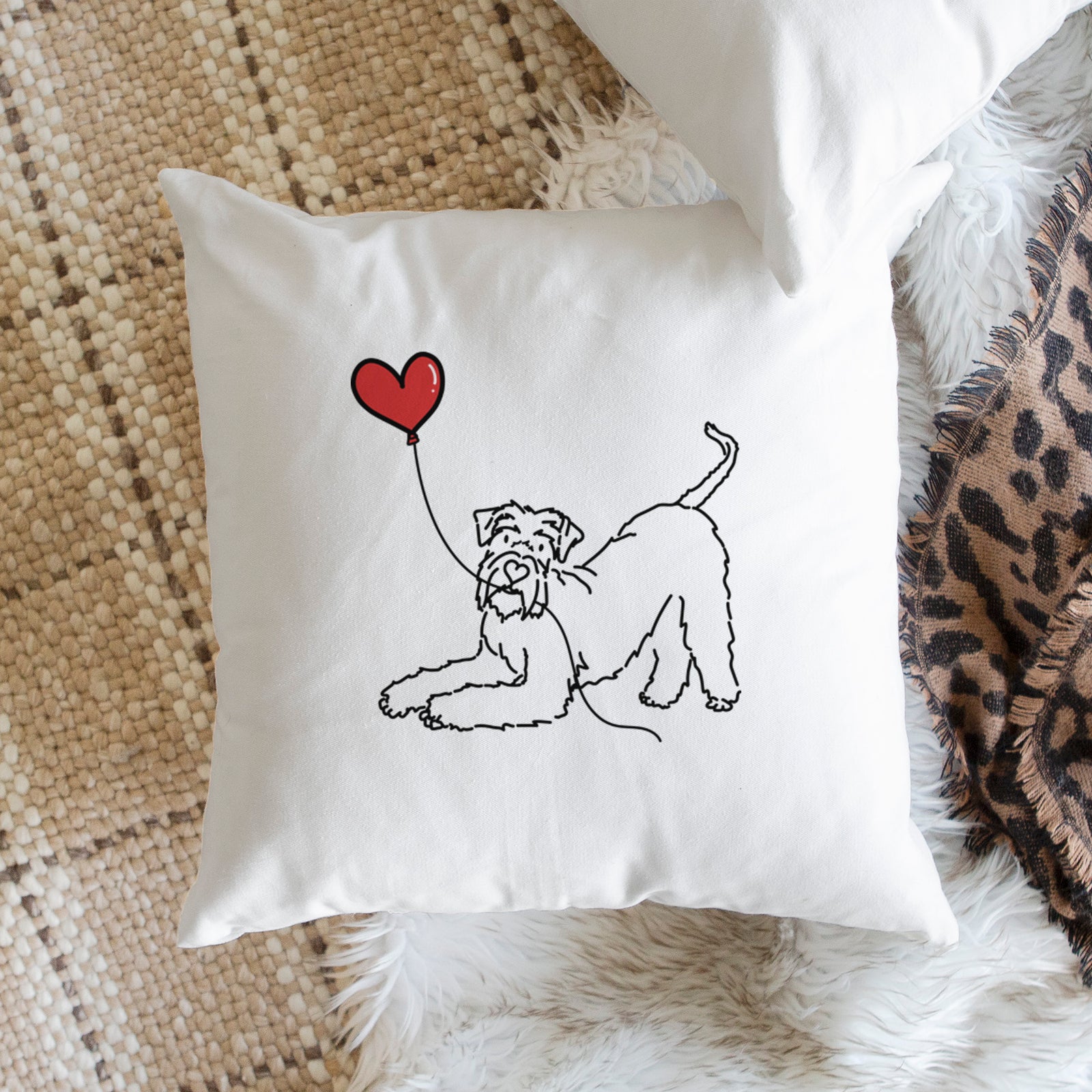 Giant Schnauzer Heart String - Throw Pillow Cover