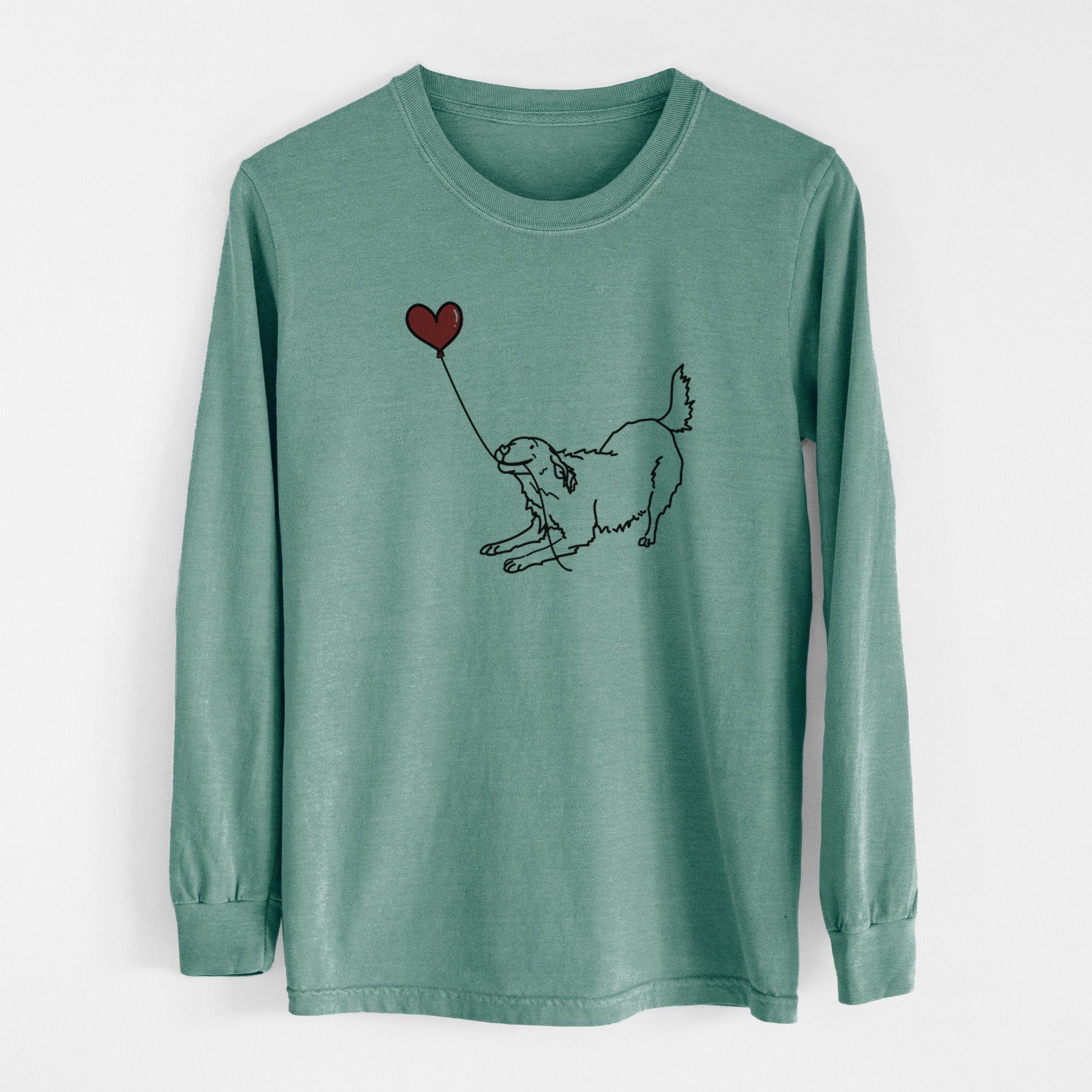 Golden Retriever Heart String - Men's Heavyweight 100% Cotton Long Sleeve