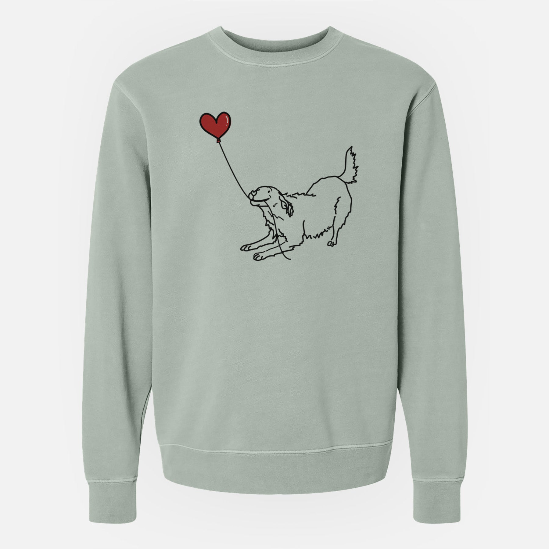 Golden Retriever Heart String - Unisex Pigment Dyed Crew Sweatshirt