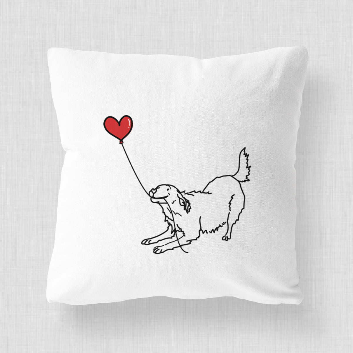 Golden Retriever Heart String - Throw Pillow Cover