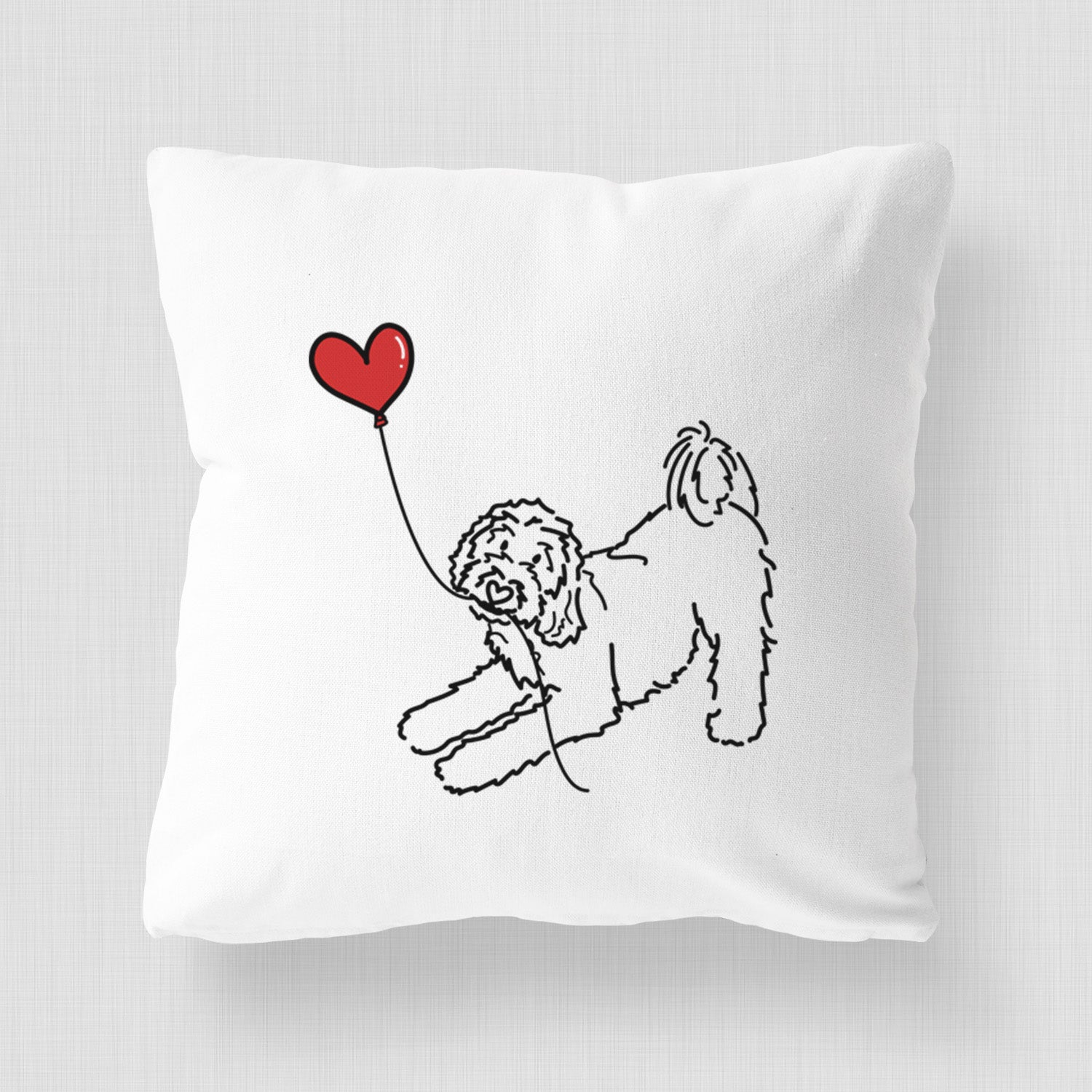 Goldendoodle Heart String - Throw Pillow Cover