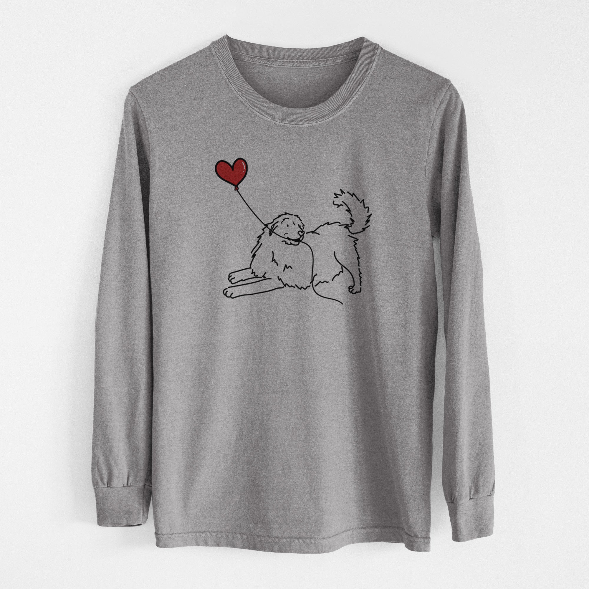 Great Pyrenees Heart String - Men's Heavyweight 100% Cotton Long Sleeve