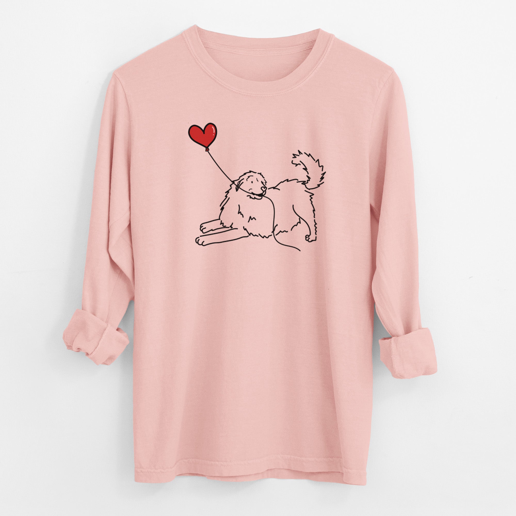 Great Pyrenees Heart String - Men's Heavyweight 100% Cotton Long Sleeve