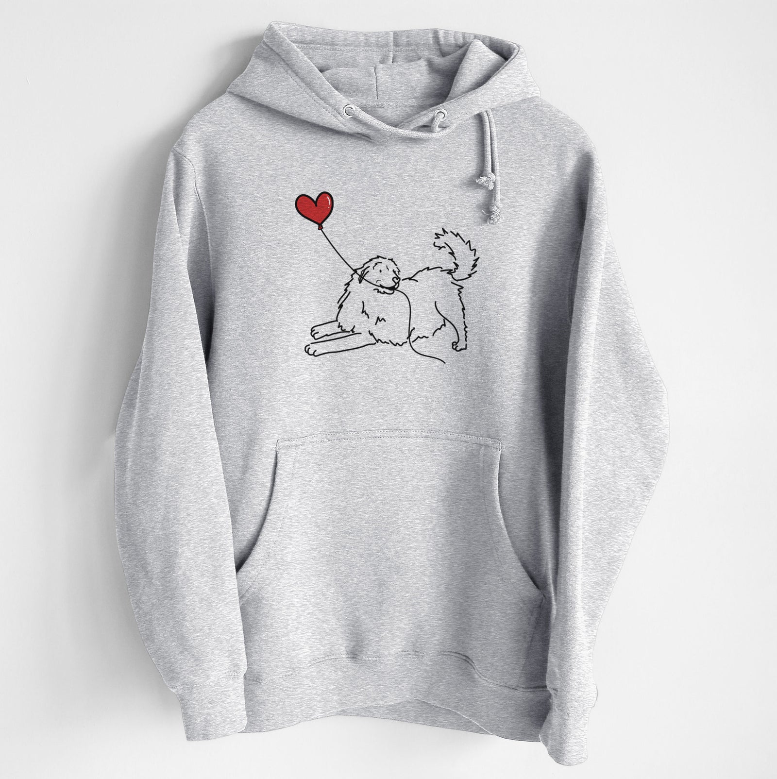 Great Pyrenees Heart String - Heavyweight Fleece Hoodie