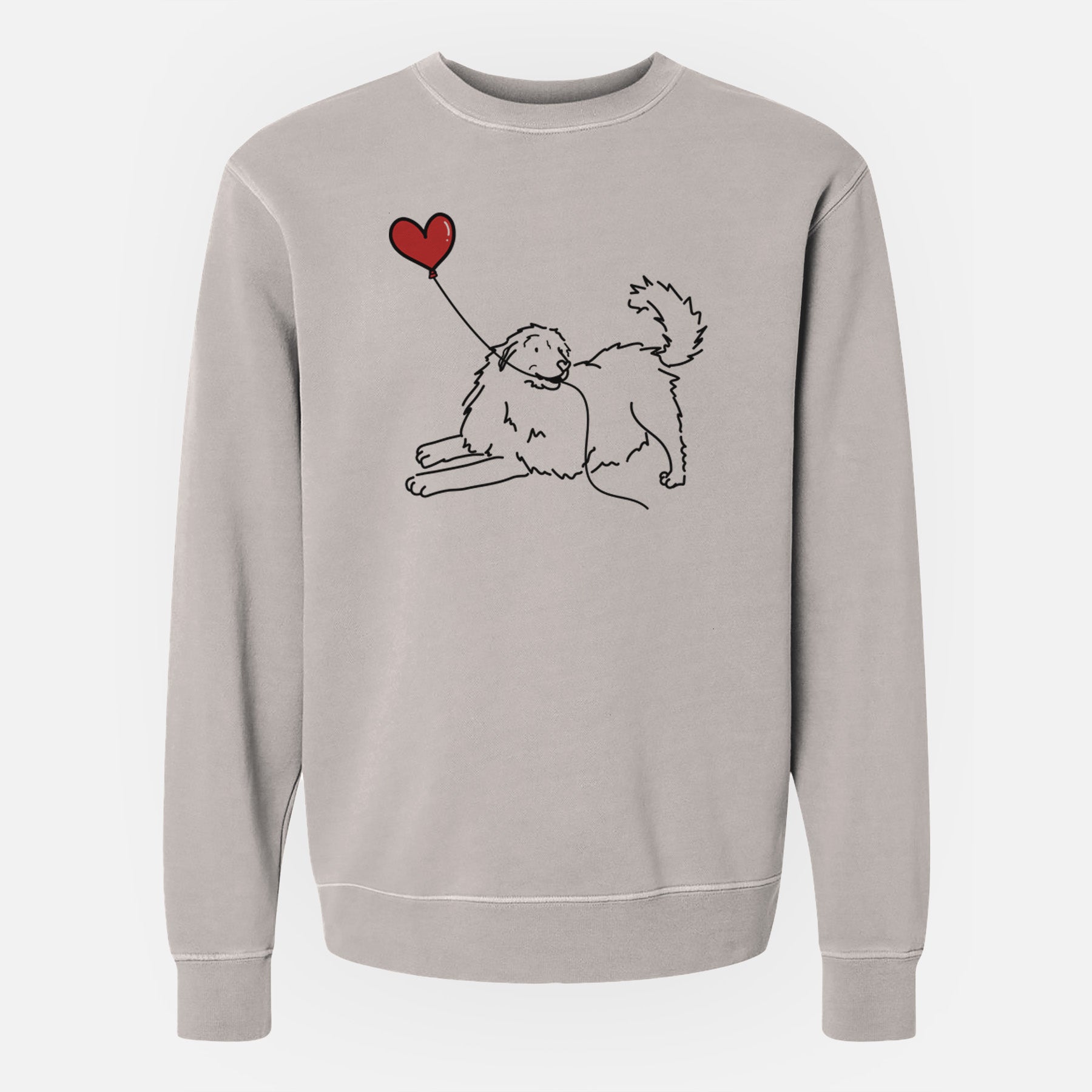 Great Pyrenees Heart String - Unisex Pigment Dyed Crew Sweatshirt