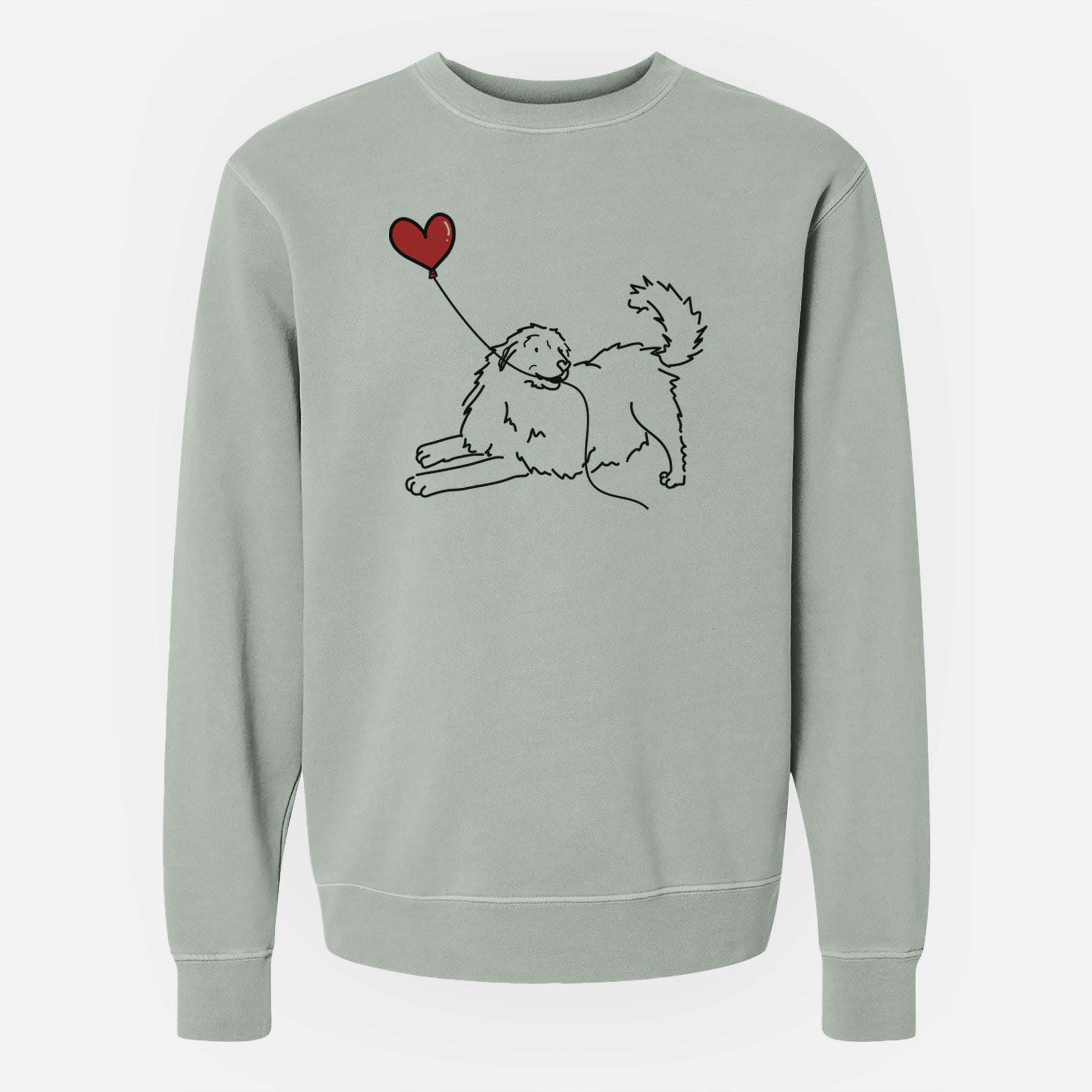 Great Pyrenees Heart String - Unisex Pigment Dyed Crew Sweatshirt