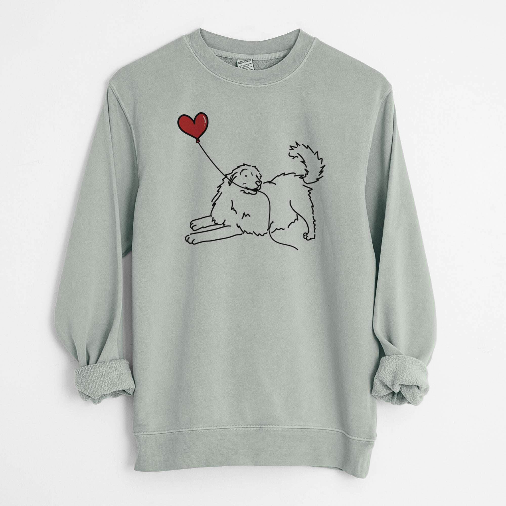 Great Pyrenees Heart String - Unisex Pigment Dyed Crew Sweatshirt