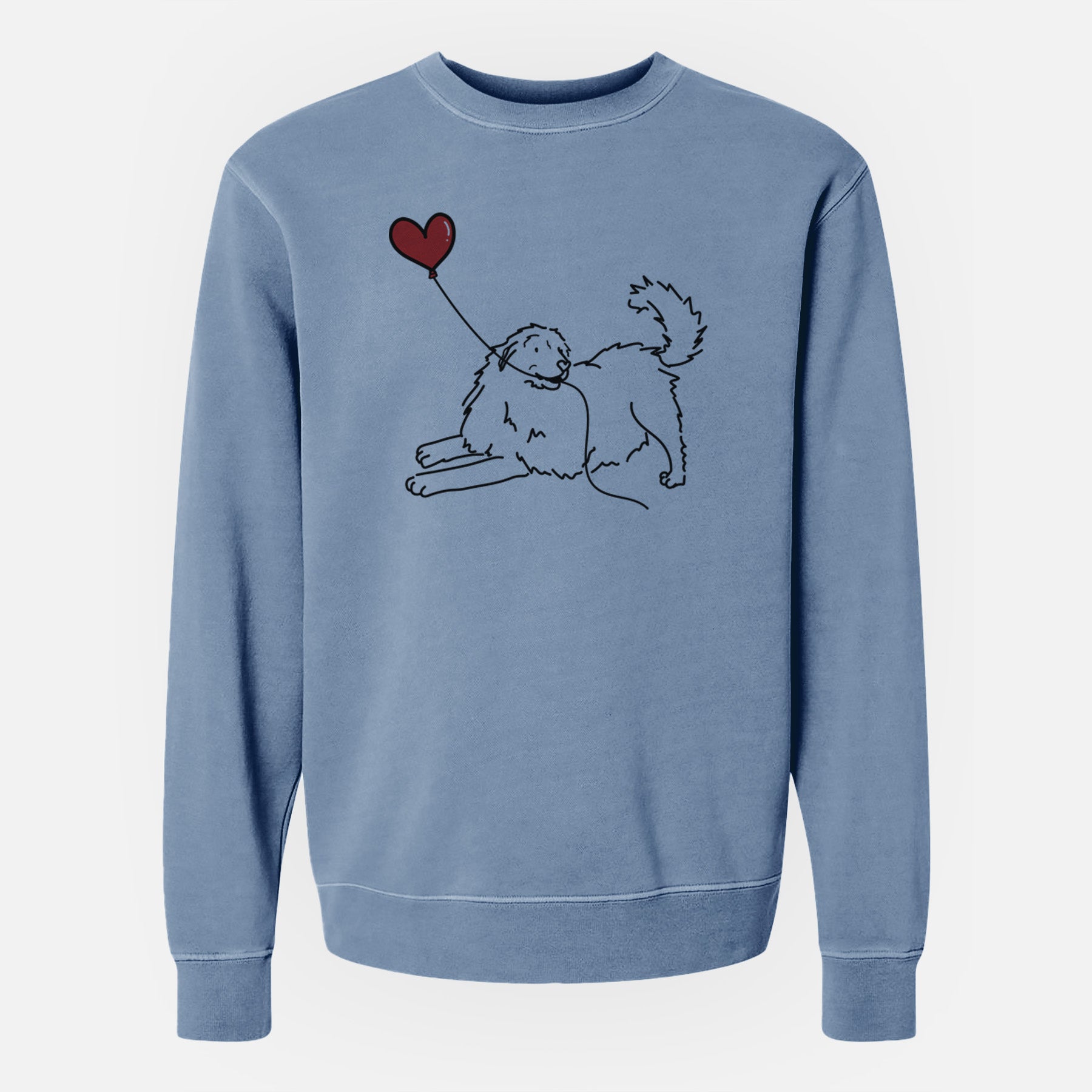 Great Pyrenees Heart String - Unisex Pigment Dyed Crew Sweatshirt