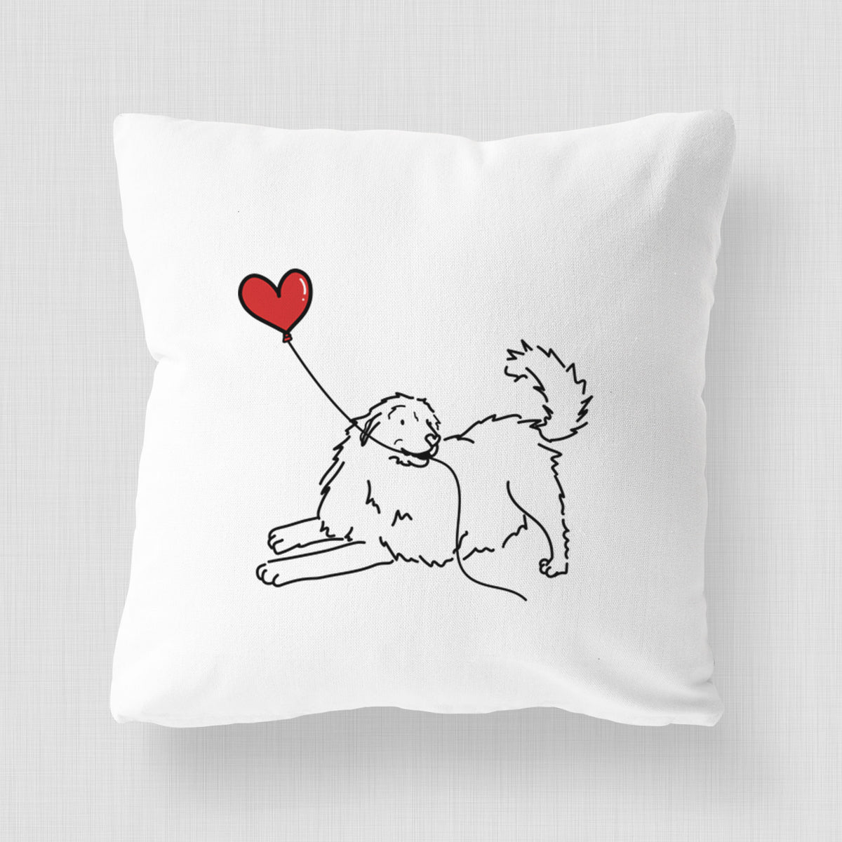 Great Pyrenees Heart String - Throw Pillow Cover