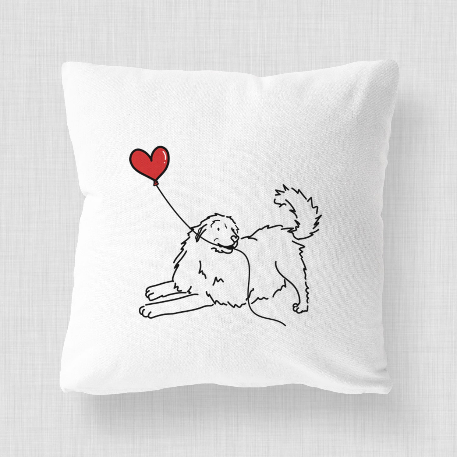 Great Pyrenees Heart String - Throw Pillow Cover
