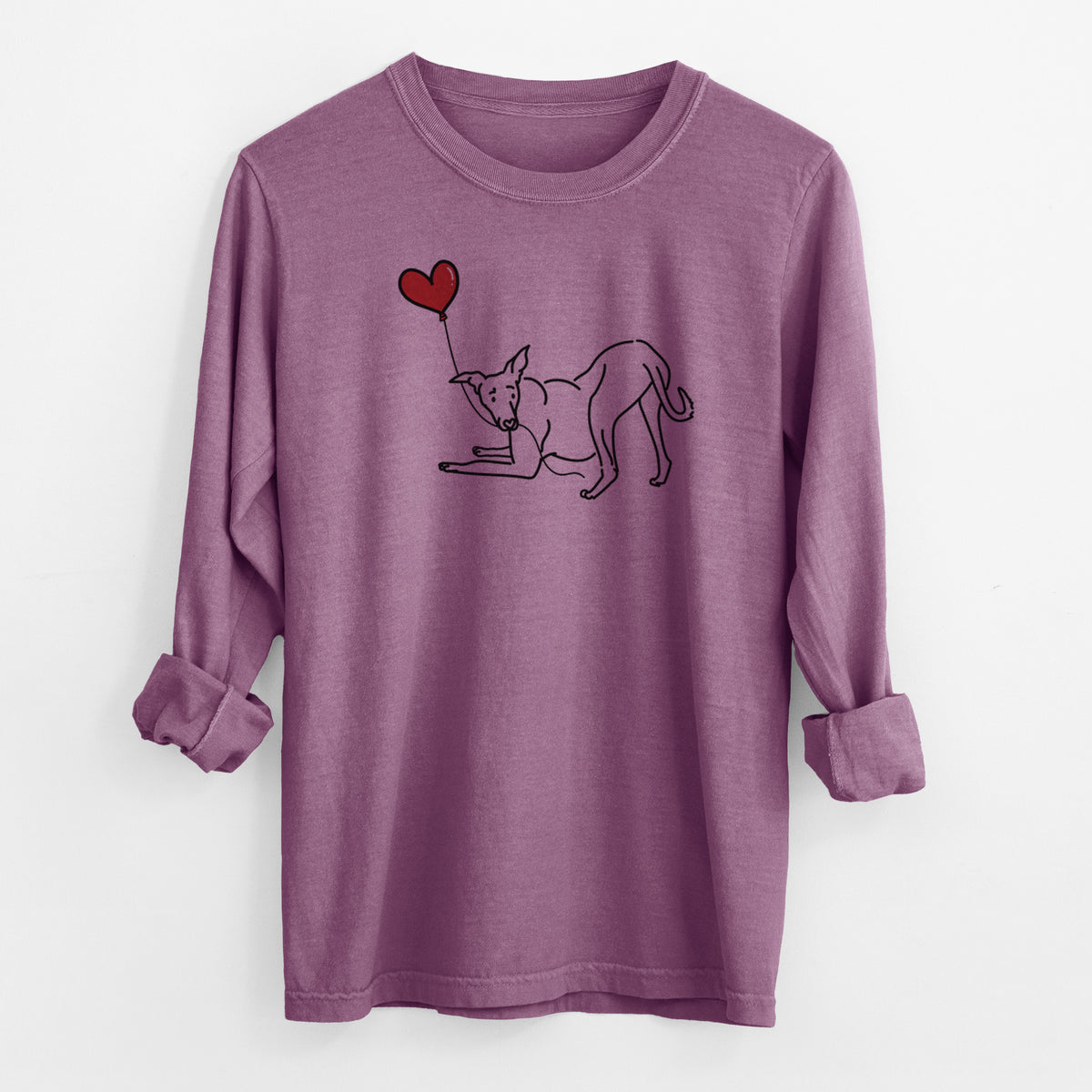 Greyhound Heart String - Men's Heavyweight 100% Cotton Long Sleeve