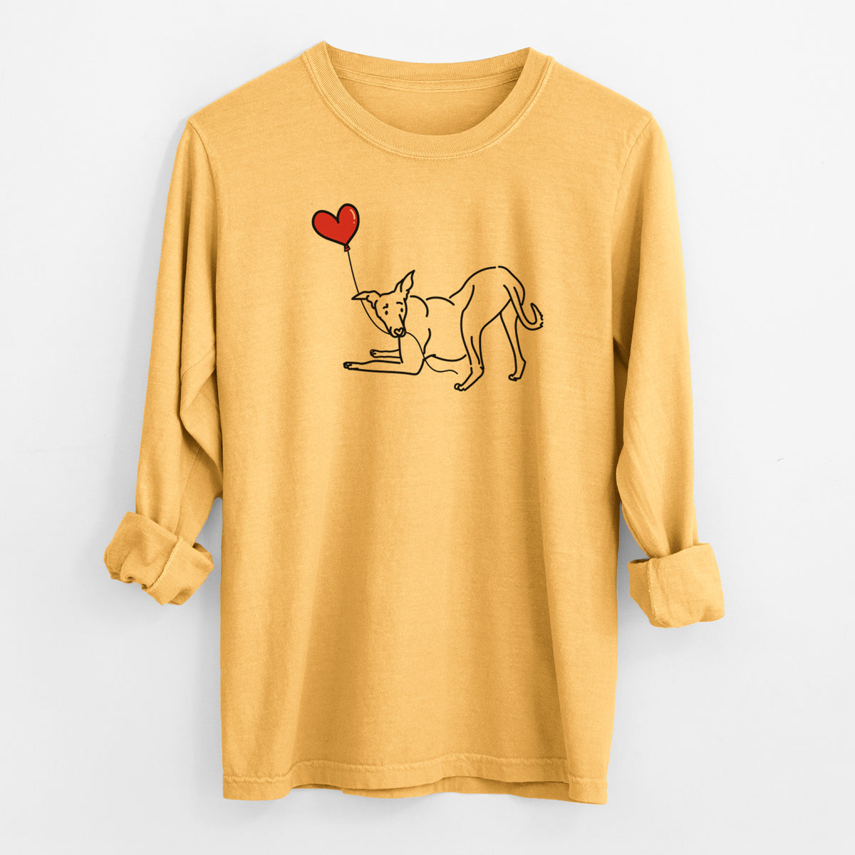 Greyhound Heart String - Men's Heavyweight 100% Cotton Long Sleeve