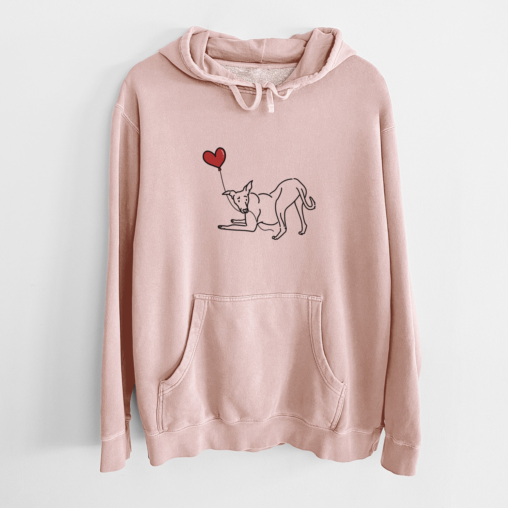 Greyhound Heart String - Unisex Pigment Dyed Hoodie