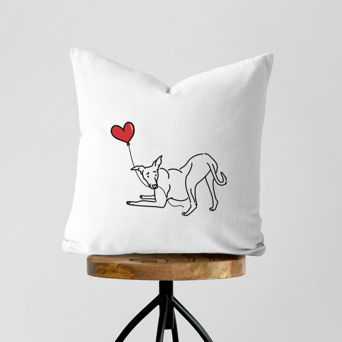 Greyhound Heart String - Throw Pillow Cover