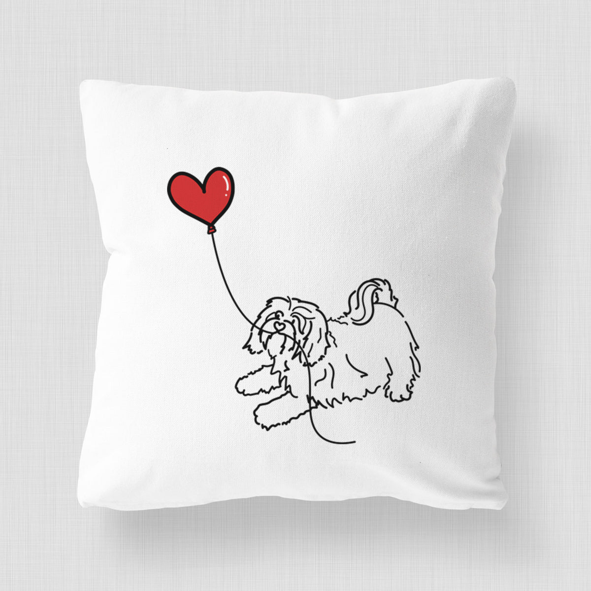 Havanese Heart String - Throw Pillow Cover