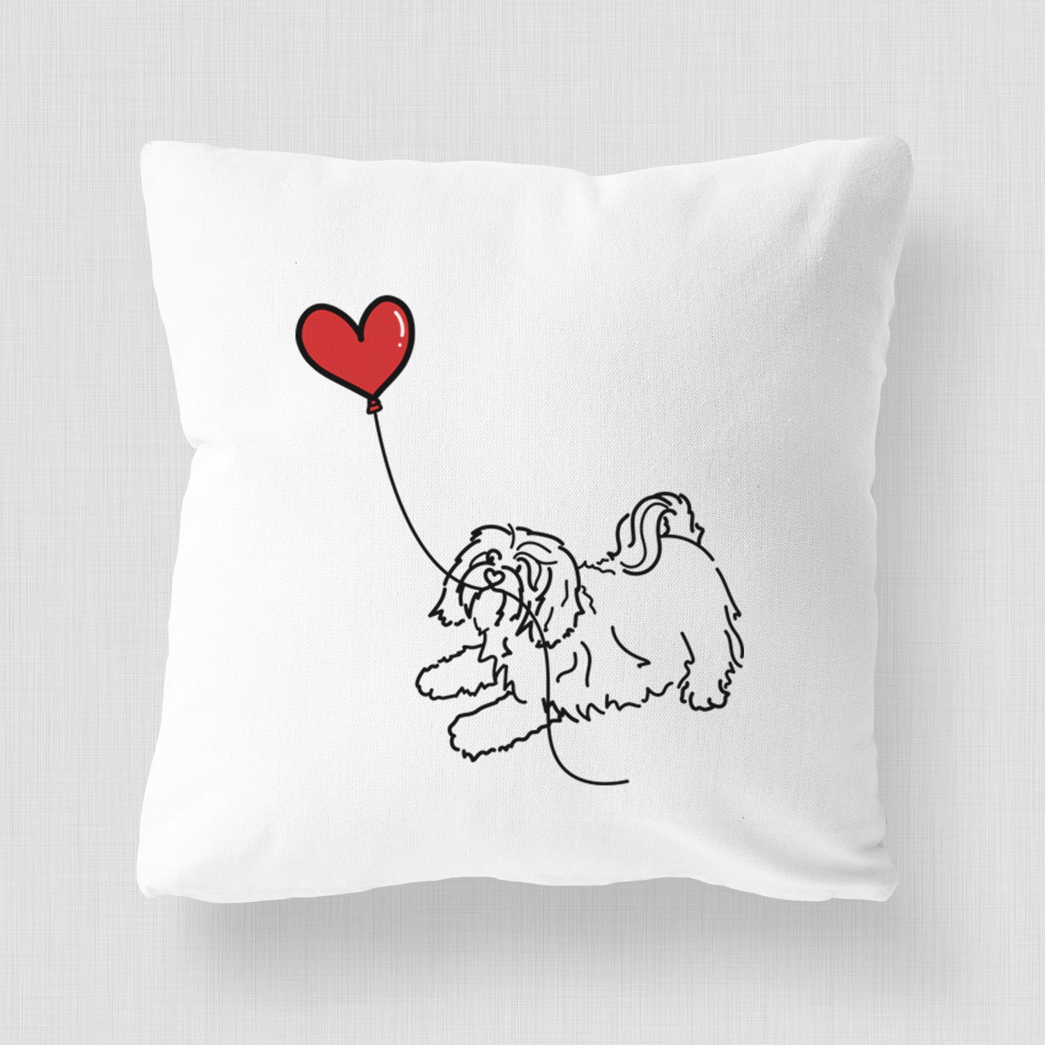 Havanese Heart String - Throw Pillow Cover