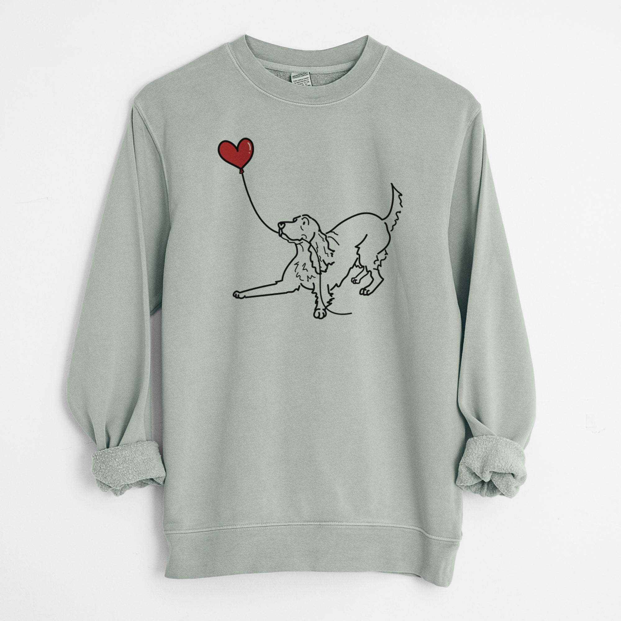 Irish Setter Heart String - Unisex Pigment Dyed Crew Sweatshirt