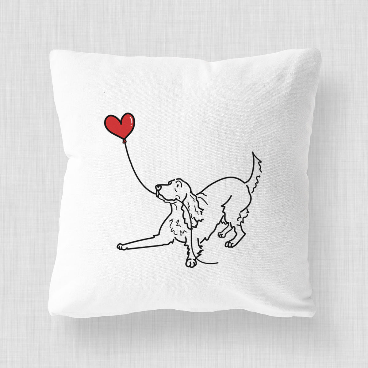 Irish Setter Heart String - Throw Pillow Cover
