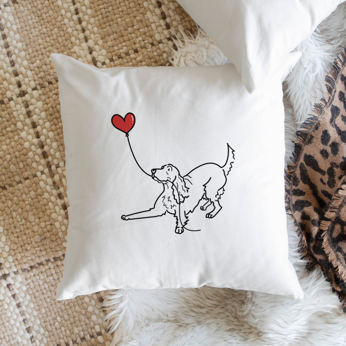 Irish Setter Heart String - Throw Pillow Cover