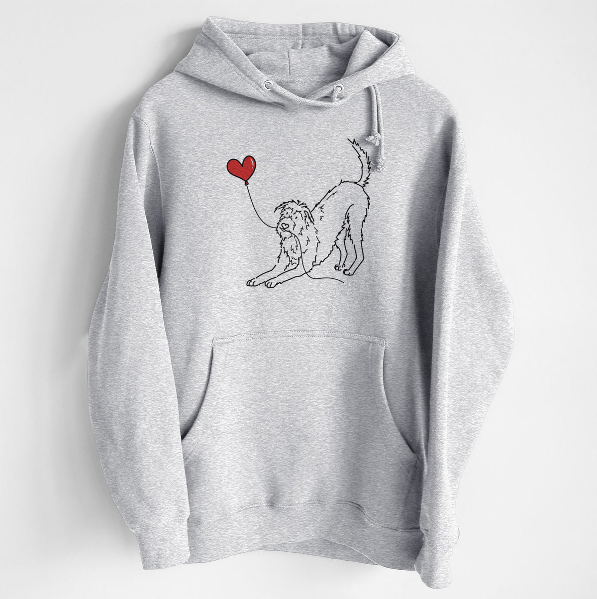 Irish Wolfhound Heart String - Heavyweight Fleece Hoodie