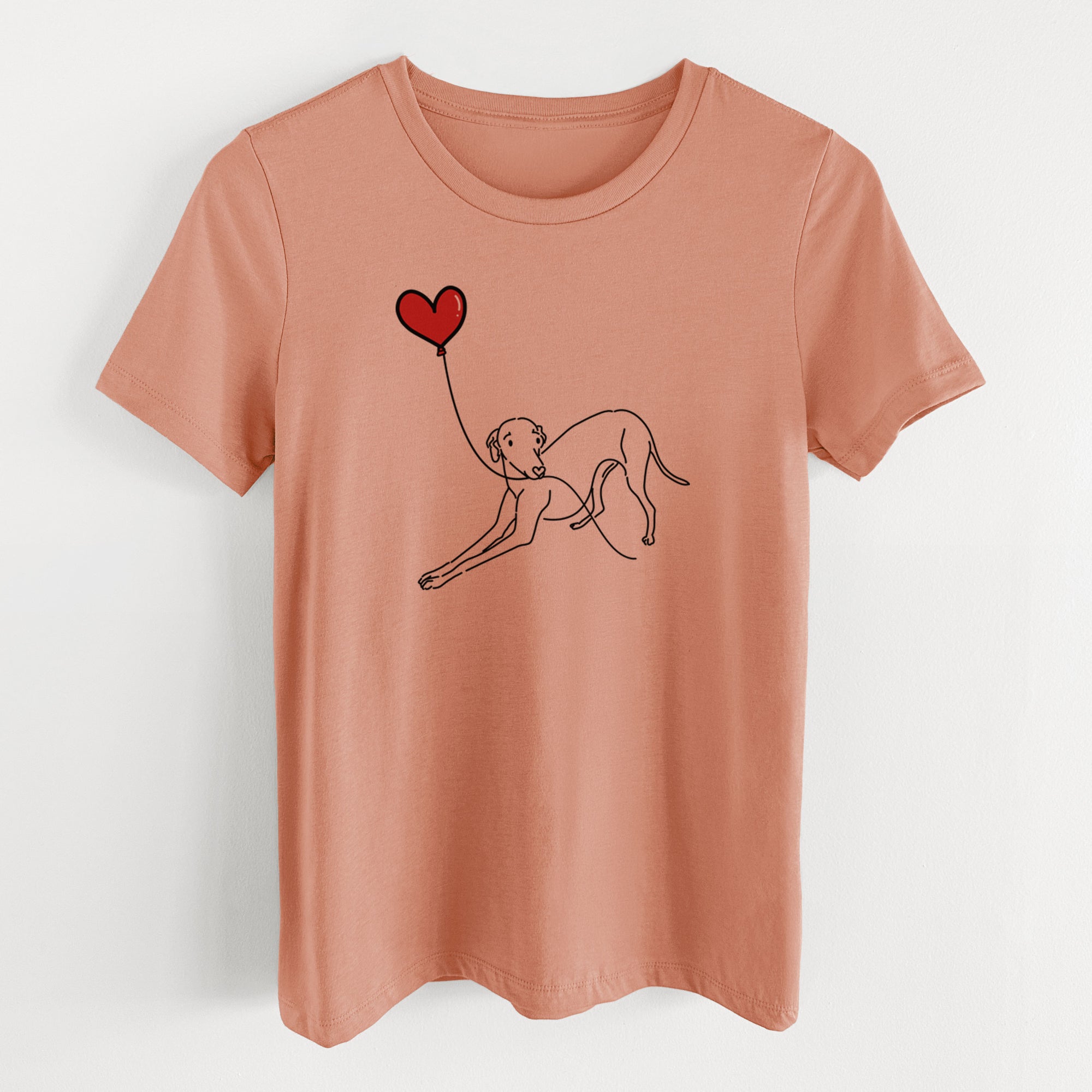 Italian Greyhound Heart String- Women's Lightweight Relaxed Fit 100% Cotton Crewneck