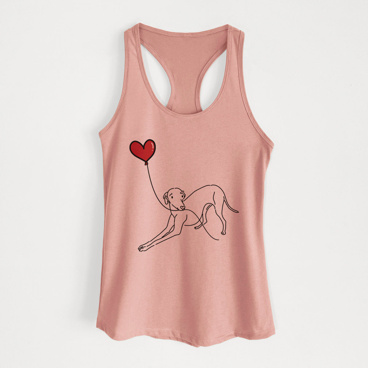 Italian Greyhound Heart String - Women&#39;s Racerback Tanktop