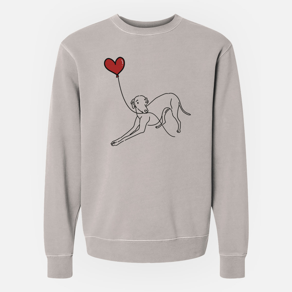 Italian Greyhound Heart String - Unisex Pigment Dyed Crew Sweatshirt