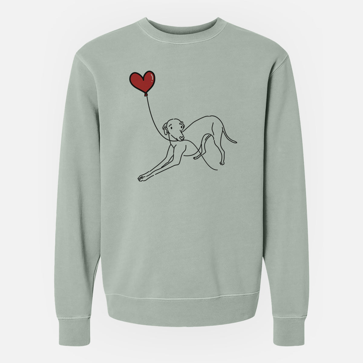 Italian Greyhound Heart String - Unisex Pigment Dyed Crew Sweatshirt